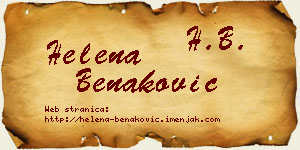 Helena Benaković vizit kartica